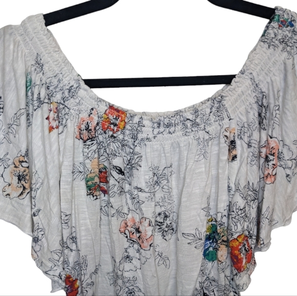 American Rag Off Shoulder Floral Top Boho Chic Size S 🌸 - Picture 5 of 8